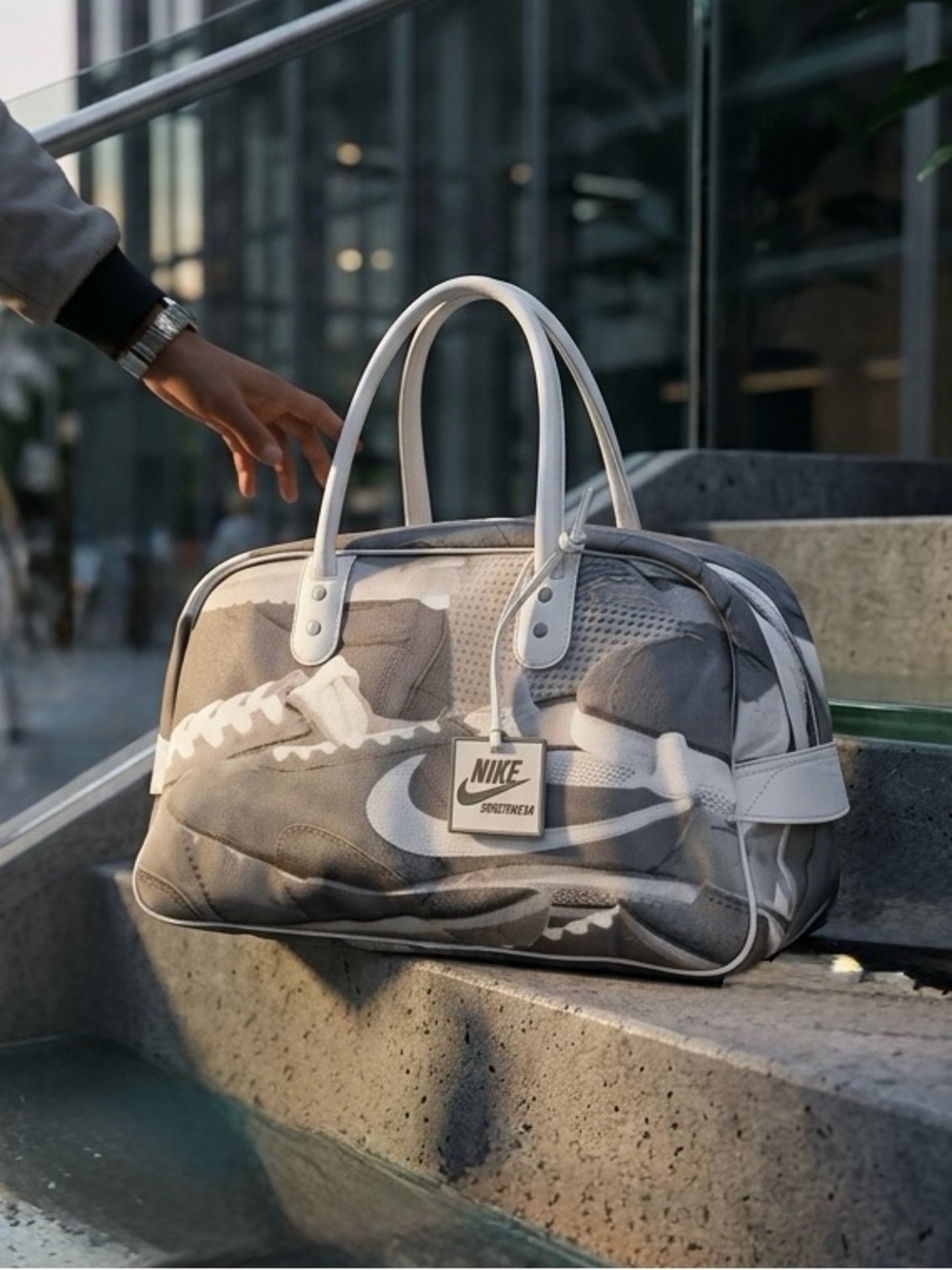 Nike Travel Bag RARE Grey & White